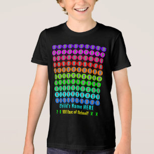 おもしろいカラフル100日の学校 トライブレンドTシャツ