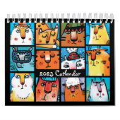 おもしろいカラフル2023図解入りの、写真付きの Catカレンダー カレンダー (カバー)