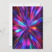 おもしろいカラフル80白熱［赤熱］光を放つsレトロ誕生日 招待状 (裏面)