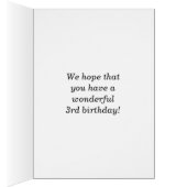 おもしろいカラフル、お洒落3rd Birthday Card (内側 (右))