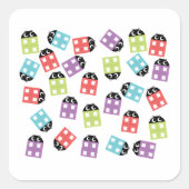 おもしろいカラフル スクエアシール (正面)
