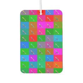 おもしろいカラフル&デイジースクウェア、抽象芸術フローラアート カーエアーフレッシュナー