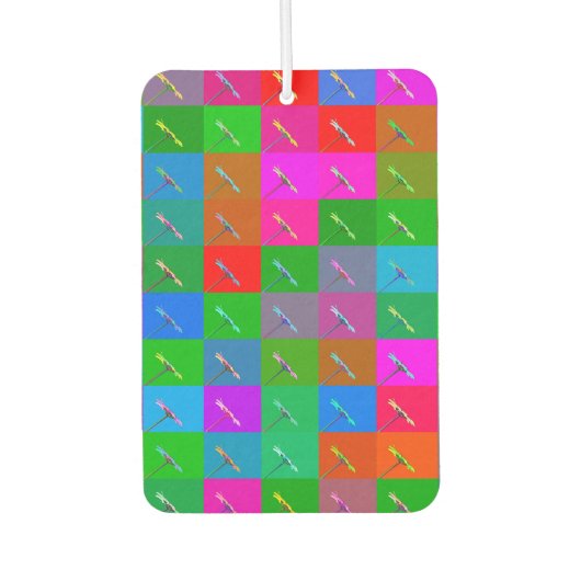 おもしろいカラフル&デイジースクウェア、抽象芸術フローラアート カーエアーフレッシュナー (正面)