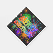 おもしろいカラフル、レインボースペクトル「メリークリスマス!」 スタンダードランチョンナプキン (角)