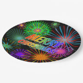 おもしろいカラフル、レインボースペクトル「メリークリスマス!」 ペーパープレート (アングル)