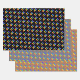 おもしろいカラフル、レインボースペクトル「メリークリスマス！」 ラッピングペーパーシート