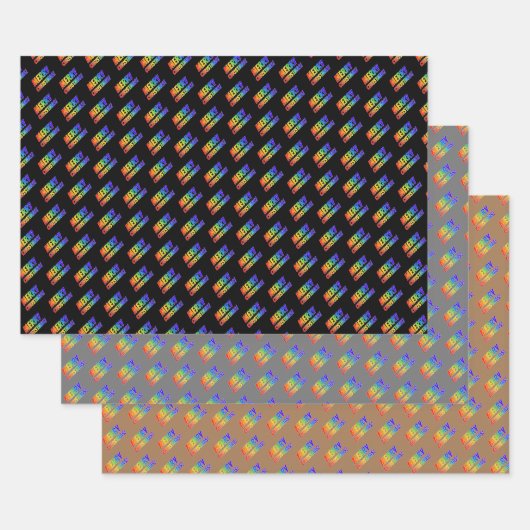 おもしろいカラフル、レインボースペクトル「メリークリスマス!」 ラッピングペーパーシート (セット)