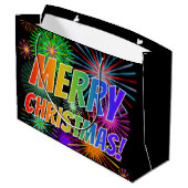 おもしろいカラフル、レインボースペクトル「メリークリスマス!」 ラージペーパーバッグ (裏面アングル)