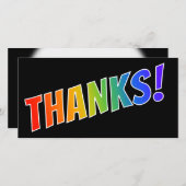 おもしろいカラフル、レインボー感謝していルッ! サンキューカード (正面/裏面)