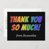 おもしろいカラフル、レインボー見て「ありがとう！」 ポストカード (正面/裏面)