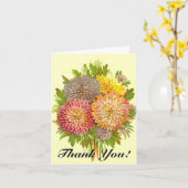 おもしろいカラフル、ヴィンテージ花を見て「ありがとう！」 カード (黄色い花)