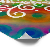 おもしろいカラフル「幸せになれ感動的る」教室 ポスター (角)