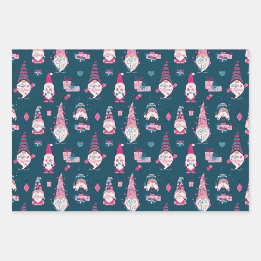 おもしろいカラフル、格言、キスのクリスマス ラッピングペーパーシート (正面3)