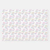 おもしろいカラフル、格言、キスのクリスマス ラッピングペーパーシート (正面)