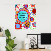 おもしろいカラフル「正しいことをする」教室 ポスター (ホームオフィス)