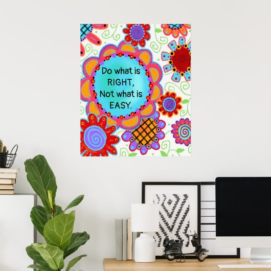 おもしろいカラフル「正しいことをする」教室 ポスター (ホームオフィス)