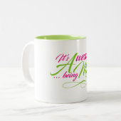 おもしろいカラフル・素晴らしアイ・ミー ツートーンマグカップ (正面左)