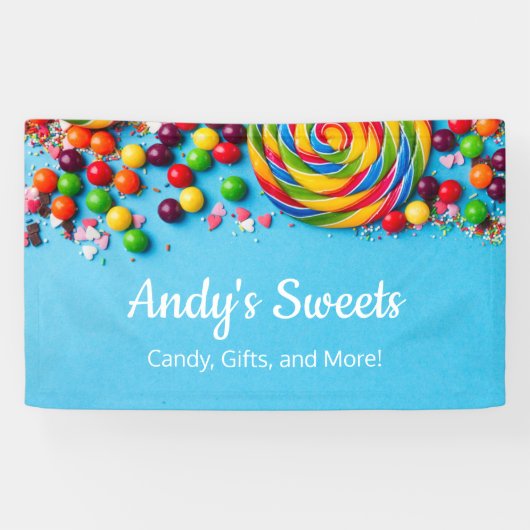 おもしろいカラフル・菓子店スイーツ店 横断幕 (横)