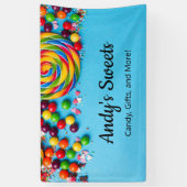 おもしろいカラフル・菓子店スイーツ店 横断幕 (縦)