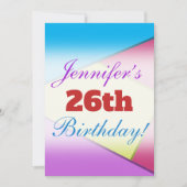 おもしろいカラフル、誕生日パーティーの招待 招待状 (正面)