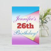 おもしろいカラフル、誕生日パーティーの招待 招待状 (スタンド正面)