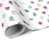 おもしろいカラフル&陽気なクリスマス絵文字パターン ラッピングペーパー (ロールコーナー)