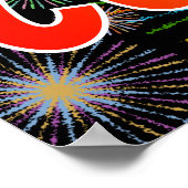 おもしろいカラフル, Rainbow "おめでとう!" + Fireworks ポスター (角)