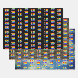おもしろいカラフル, Rainbow Spectrum Pattern 15イベント# ラッピングペーパーシート