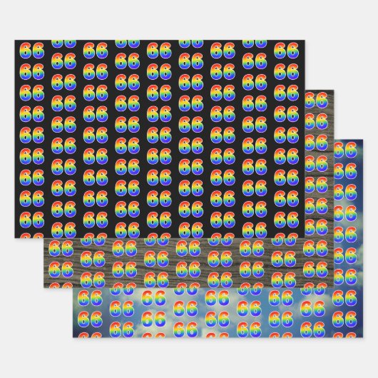 おもしろいカラフル, Rainbow Spectrum Pattern 66イベント# ラッピングペーパーシート (セット)