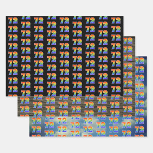 おもしろいカラフル, Rainbow Spectrum Pattern 72イベント# ラッピングペーパーシート
