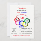 おもしろいカラフルBingo Bashテーマパーティー招待状 招待状 (正面)