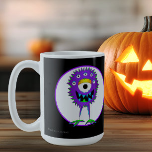 おもしろいカラフルCartoon Monster, Halloween コーヒーマグカップ