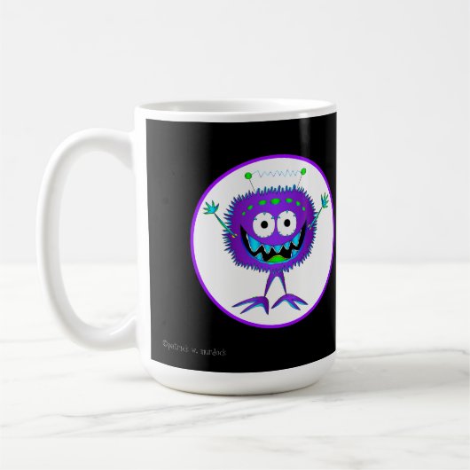 おもしろいカラフルCartoon Monster, Halloween コーヒーマグカップ (左)