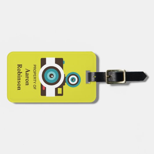 おもしろいカラフルFishEyeカメラマン ラゲッジタグ (正面横)