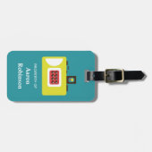 おもしろいカラフルSカすごいメラ写真家 ラゲッジタグ (正面横)