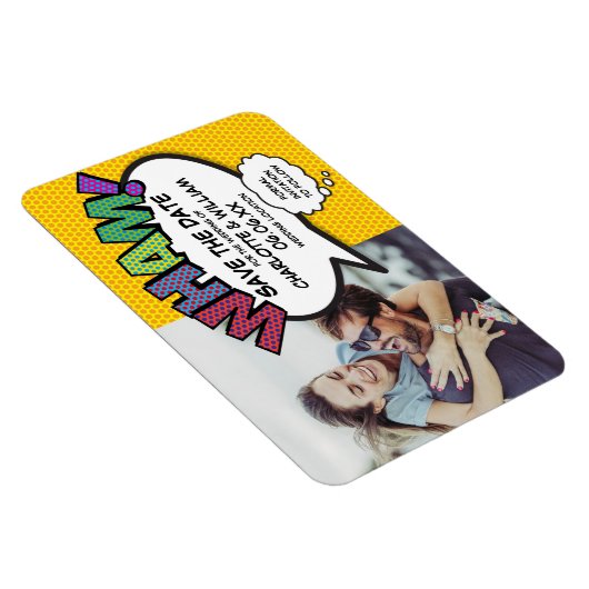 おもしろいカラフルWHAM写真の保存日 マグネット (右側)