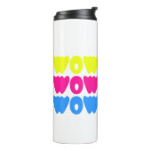 おもしろいカラフルWOWことわざシンプルピンクブルーイエロー タンブラー (回転左)