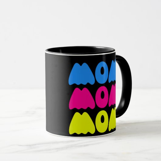 おもしろいカラフルWOWことわざシンプルピンクブルーイエロー マグカップ (正面右)