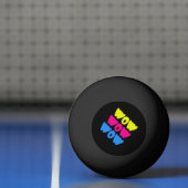 おもしろいカラフルWOWことわざシンプルピンクブルーイエロー 卓球ボール (ネット)