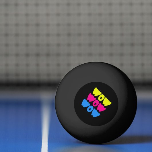 おもしろいカラフルWOWことわざシンプルピンクブルーイエロー 卓球ボール (ネット)