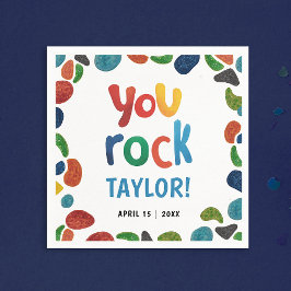 おもしろいカラフルYou Rock ClimbアドレナリーブラシTypo スタンダードカクテルナプキン