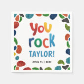 おもしろいカラフルYou Rock ClimbアドレナリーブラシTypo スタンダードカクテルナプキン (正面)