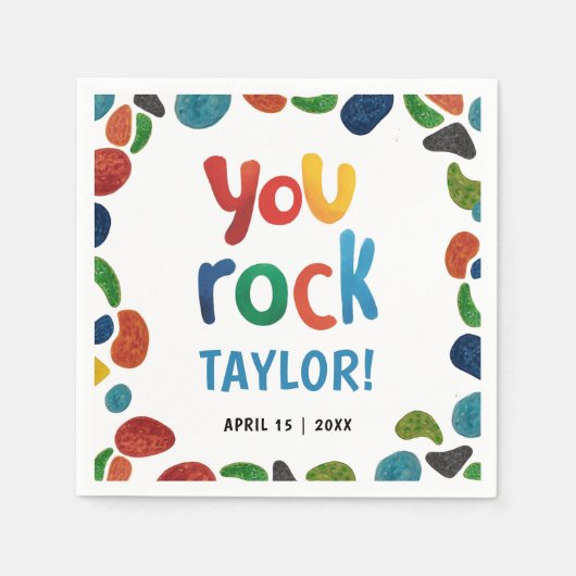おもしろいカラフルYou Rock ClimbアドレナリーブラシTypo スタンダードカクテルナプキン (正面)