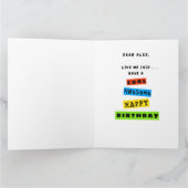 おもしろいカラービッグクール素晴らしハッピーバースデー挨拶 カード (内部)