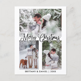 おもしろいカリグラフィ3フォトカップルクリスマスホリデー ポストカード