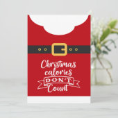 おもしろいカロリーサンタの赤いスーツ黒ベルト シーズンカード (スタンド正面)