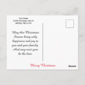 おもしろいカワイメリークリスマス雪だるまホリデー ポストカード (裏面)