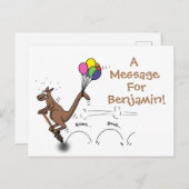 おもしろいカンガルーオンポゴスティック漫画イラストレーション ポストカード (正面/裏面)