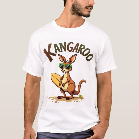 おもしろいカンガルー Tシャツ (正面)