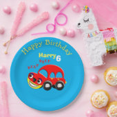 おもしろいカーをテーマにした誕生日 ペーパープレート (パーティー)